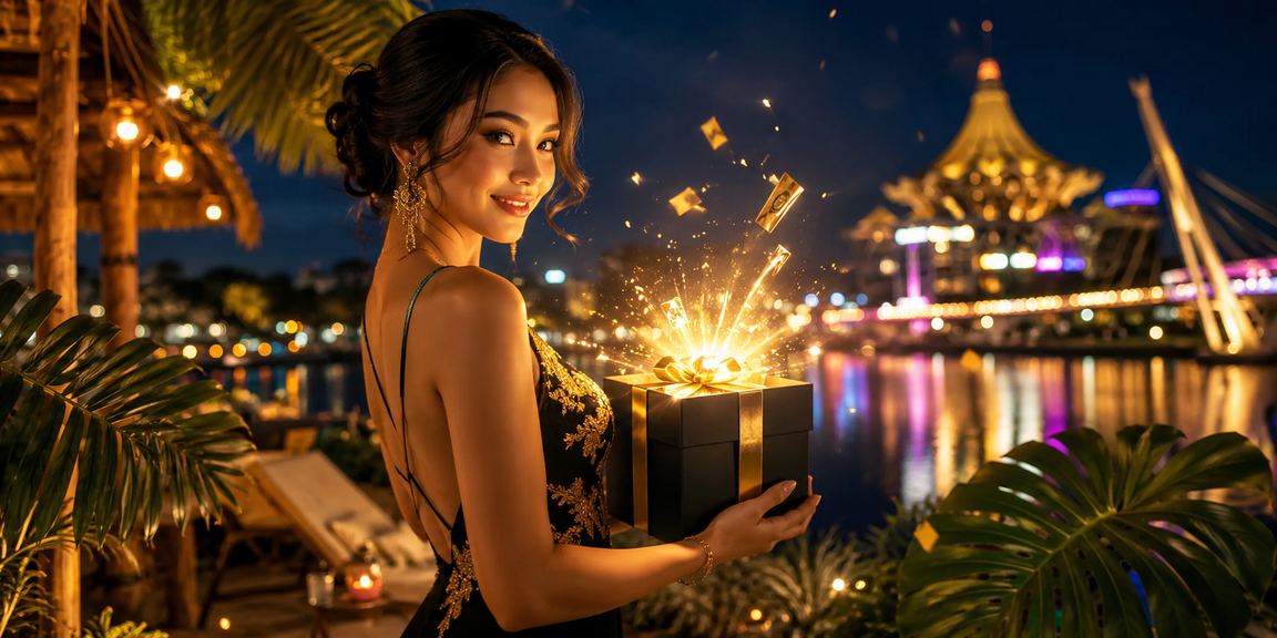 Pemain sedang fokus meletakkan taruhan pada meja baccarat di kasino online